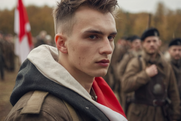 Młodzież Wszechpolska jako organizacja patriotyczna. Na zdjęciu młody patriota.